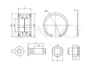 Rear wheel bearing kit (without ABS) photo