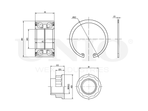 Front wheel bearing kit (without ABS) photo