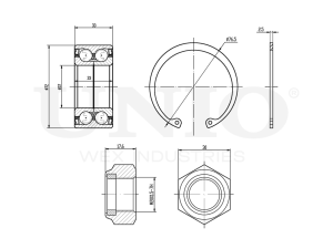 Front wheel bearing kit (without ABS) photo