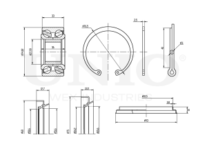 Front wheel bearing kit (without ABS) photo