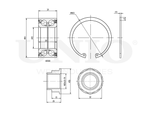 Front wheel bearing kit (with ABS) photo
