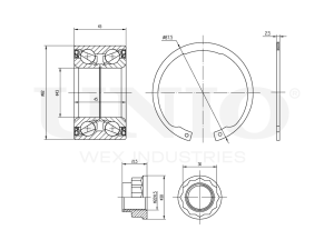 Front wheel bearing kit (without ABS) photo