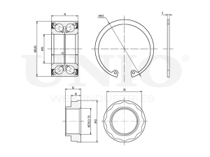 Rear wheel bearing kit (without ABS) photo
