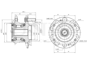 Rear hub (without ABS) photo