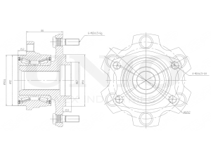 Rear hub (without ABS) photo