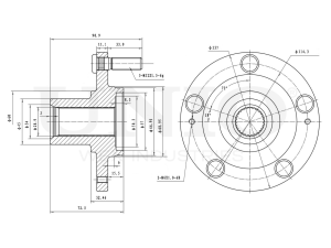 Front hub (without ABS) photo