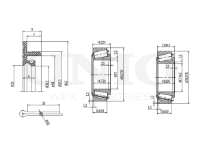 Rear wheel bearing kit (without ABS) photo
