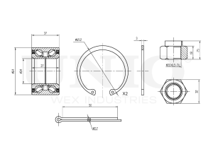 Front wheel bearing kit (without ABS) photo