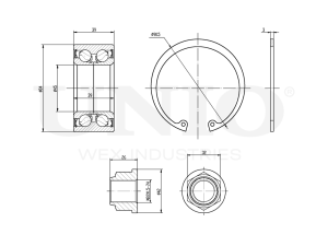 Front wheel bearing kit (without ABS) photo