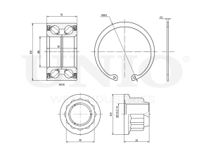 Front wheel bearing kit (with ABS) photo