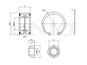 Front/rear wheel bearing kit (with ABS) photo