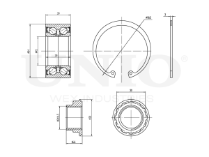 Rear wheel bearing kit (without ABS) photo