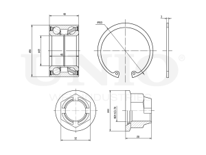 Front wheel bearing kit (without ABS) photo