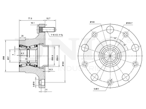 Rear hub (without ABS) photo