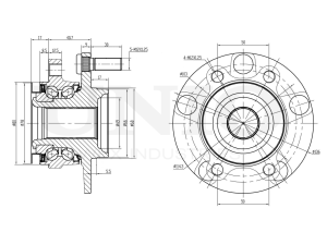 Front hub (with ABS) photo