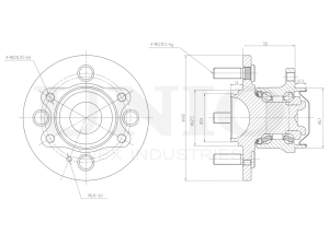 Rear hub (without ABS) photo