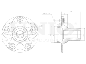 Rear hub (without ABS) photo