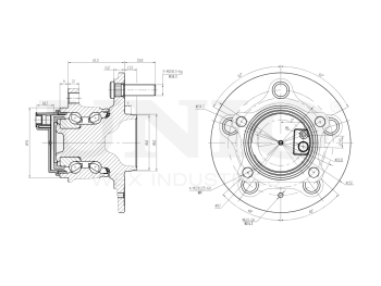 picture of Left rear hub (with ABS) from UNIO