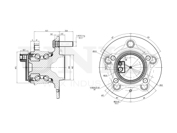picture of Right rear hub (with ABS) from UNIO