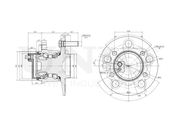 picture of Left rear hub (with ABS) from UNIO