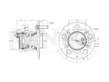 picture of Right rear hub (with ABS) from UNIO