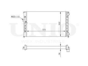 картинка Радиатор охлаждения двигателя от UNIO