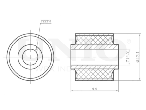 Upper rear steering knuckle silent block photo