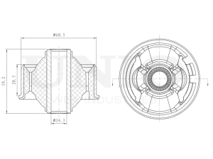 Rear front lower control arm silent block photo