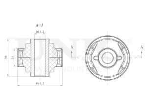 Rear front lower control arm silent block photo