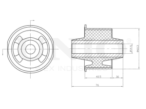 Rear front lower control arm silent block photo