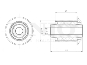 Rear front lower control arm silent block photo