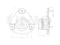 Left front shock absorber mount thumb