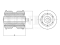 Rear leaf spring silent block thumb