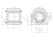 Front stabilizer bushing thumb