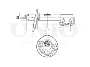 Left front gas shock absorber photo