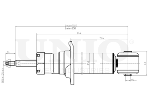 Rear gas shock absorber photo
