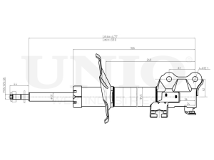 Left front gas shock absorber photo