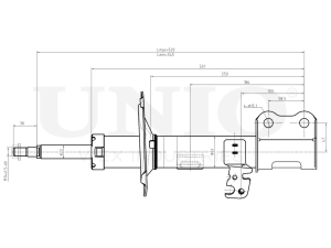 Left front gas shock absorber photo