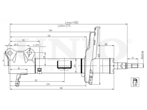 Right rear gas shock absorber photo
