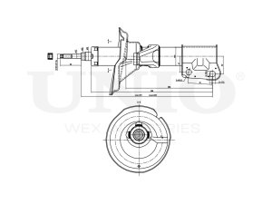 Left front gas shock absorber photo