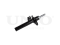 Front gas shock absorber thumb