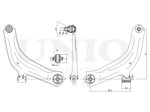 Front lower left transverse suspension arm photo
