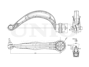 Front lower left transverse suspension arm photo
