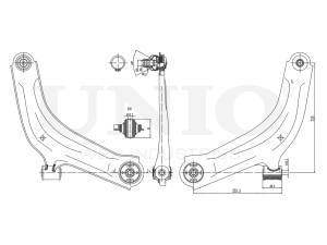 Front lower left transverse suspension arm photo