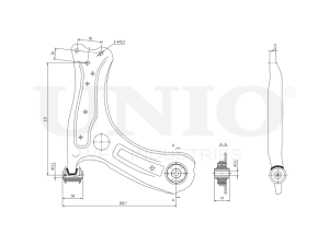 Front lower right transverse suspension arm photo