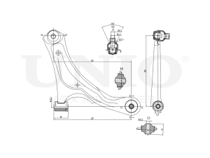 Front lower right transverse suspension arm photo