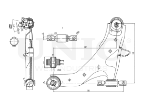 Front lower left transverse suspension arm photo