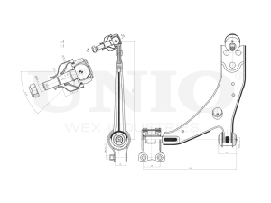 Front lower left transverse suspension arm photo