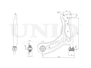 Front lower left transverse suspension arm photo