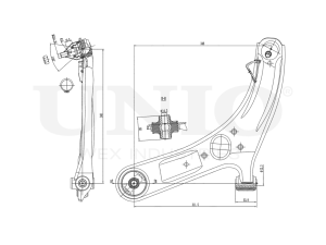 Front lower left transverse suspension arm photo
